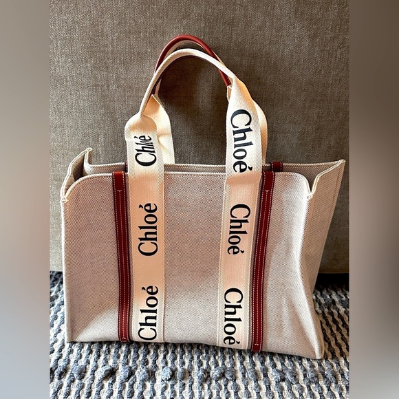 Chloe medium size woody canvas tote. Authenticity card and dust bag included. - Picture 2 of 6